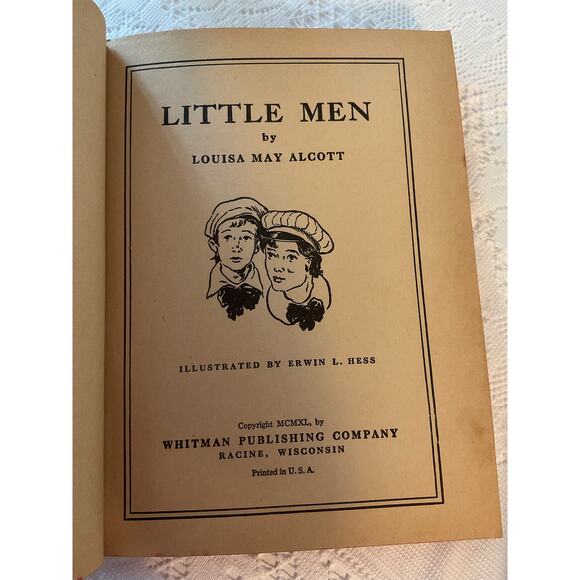 1940 "Little Men" written by Louisa May Alcott Vintage Hardcover Book - Picture 5 of 10